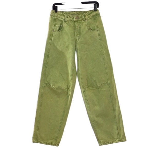 BDG High Rise Loose Baggy Lime Green Pants Size 24 NEW - Picture 3 of 9